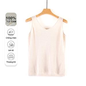 MuMeng [100% Lụa Tằm] Áo lót nữ hở lưng thoáng khí, màu trơn, ôm dáng tôn dáng cho mùa hè, chống nhăn, tinh tế với thiết kế độc đáo 5172