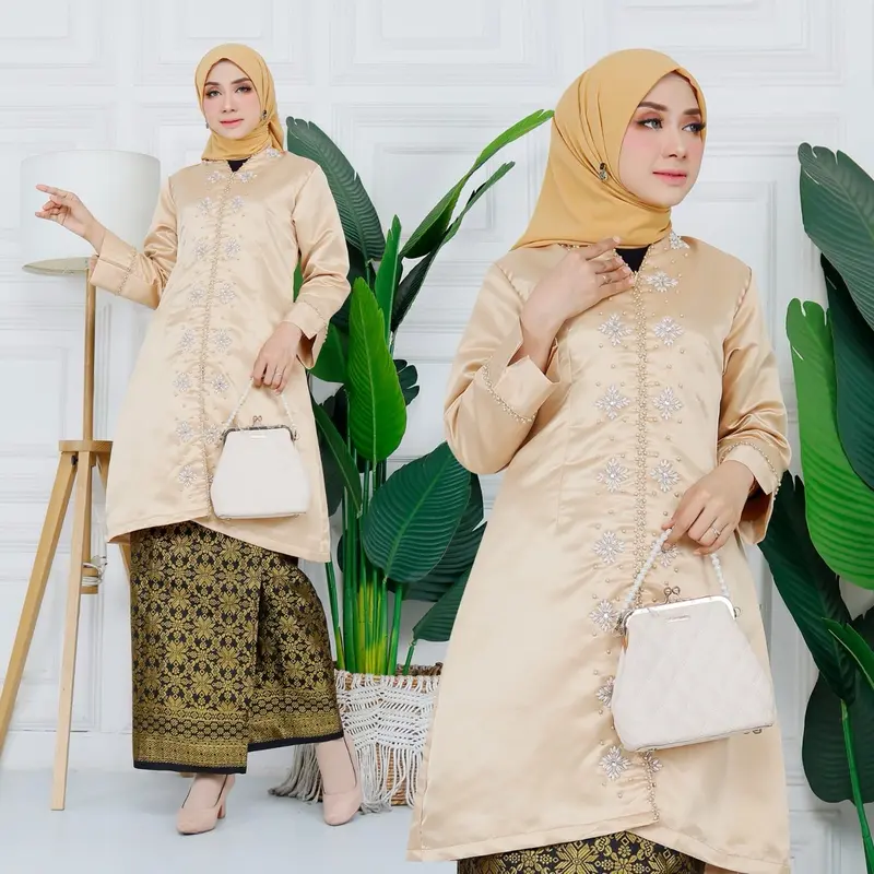 Ran.Mode Atasan Tunik Baju Kurung Melayu Karina//Baju Kurung Melayu Modern Wanita 2