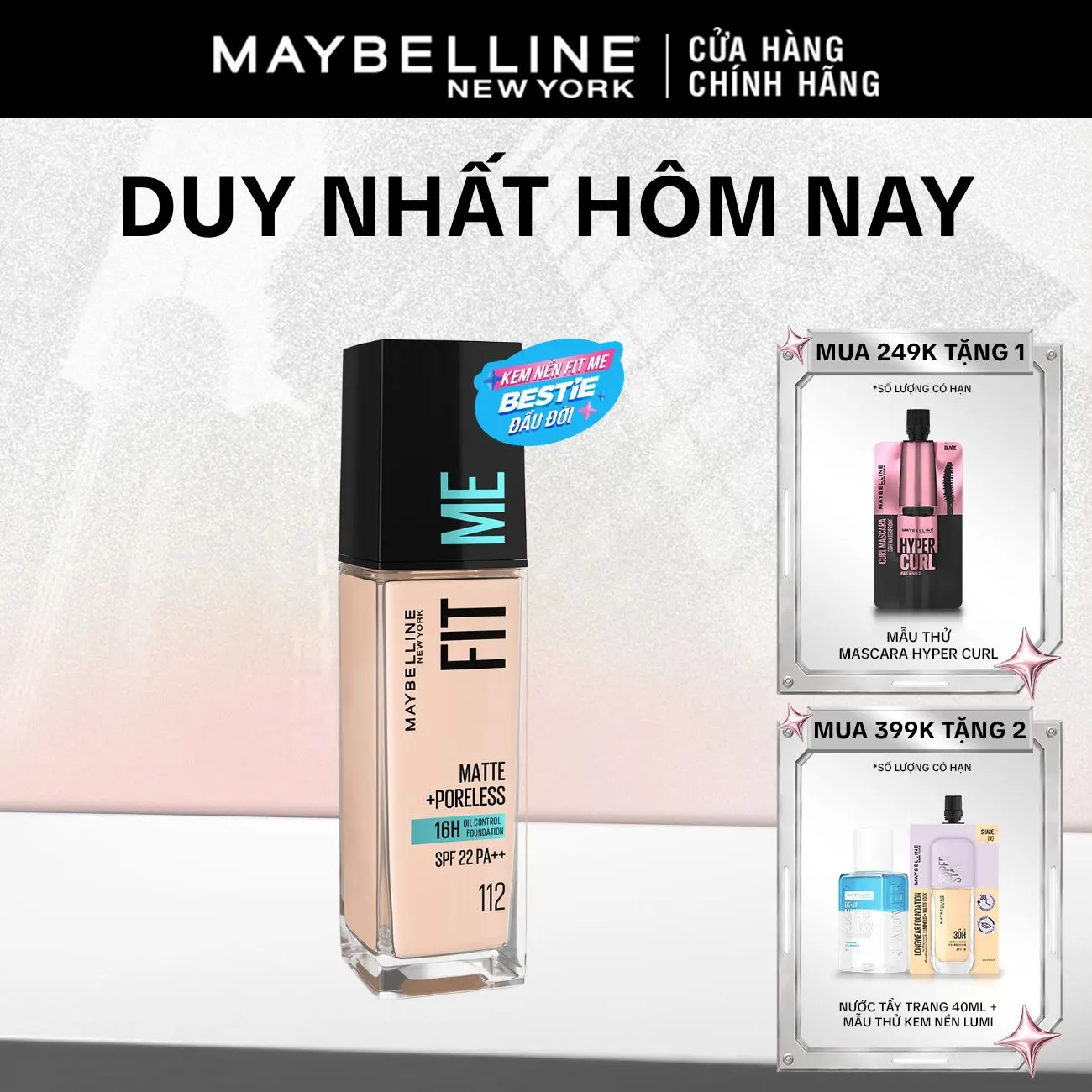 Kem nền mịn nhẹ kiềm dầu Fit Me Maybelline New York Matte Poreless Foundation 30ml