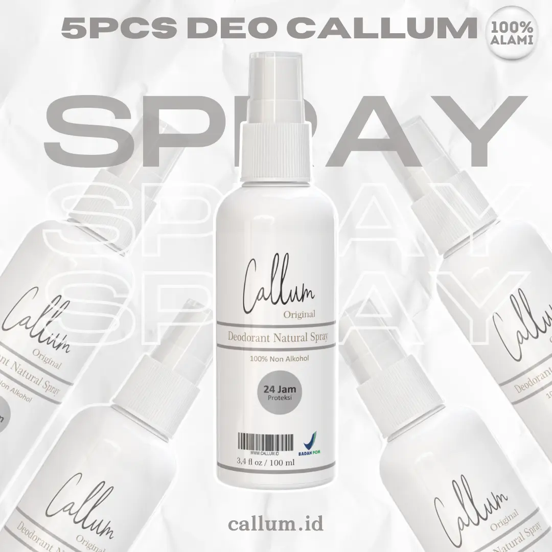 Callum - Deodorant Spray Tawas Paket 5pcs Original Bau Ketiak
