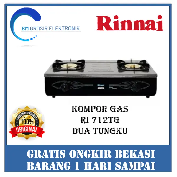 RINNAI KOMPOR GAS RI 712TG KOMPOR 2 TUNGKU