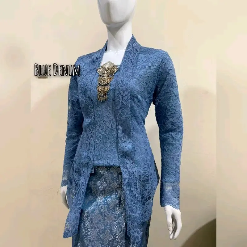 Atasan Kebaya Jumbo XXXL Ld 120 Set Kebaya Kutubaru Brokat Lengan Panjang Baju Kondangan Wisuda Lamaran Kartinian