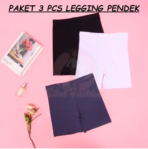 Paket 3pcs Legging Pendek /  Short Legging Dewasa / Legging Pendek Wanita / Legging Olahraga Celana Pendek