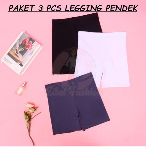 Paket 3pcs Legging Pendek /  Short Legging Dewasa / Legging Pendek Wanita / Legging Olahraga Celana Pendek 0