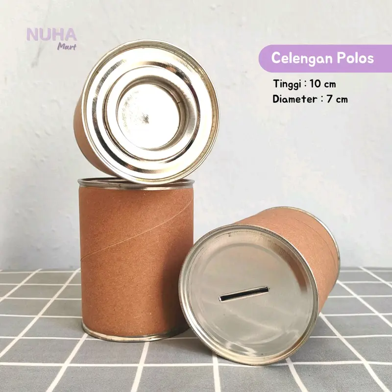 Celengan Polos Mini 10 x 7 cm Komposit Tanpa Sticker Buka Tutup Papertube Souvenir 1
