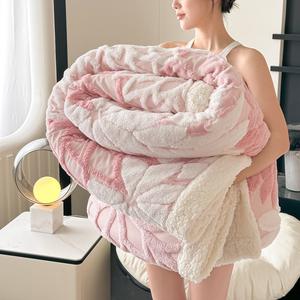 ダブル層厚手織りブランケット、花柄デザイン、透かしデザイン、両面使いの質感、多色展開、ベッド・ソファ・旅行・キャンプ用スロー
