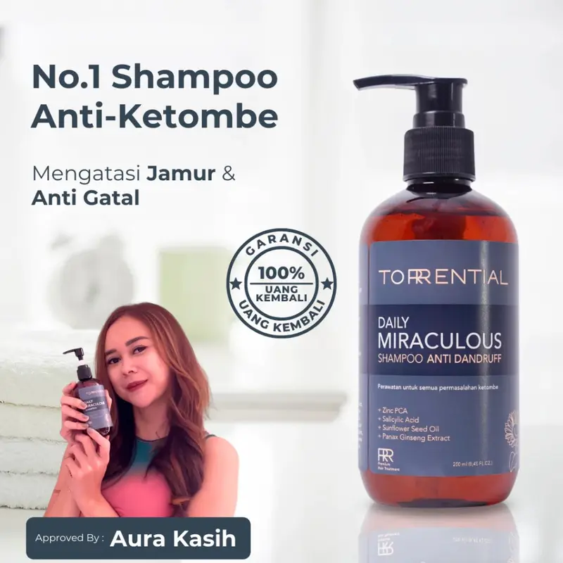 TORRENTIAL SHAMPOO Anti Ketombe Bergaransi - Daily Miraculous Shampoo Anti Dandruf Original 0