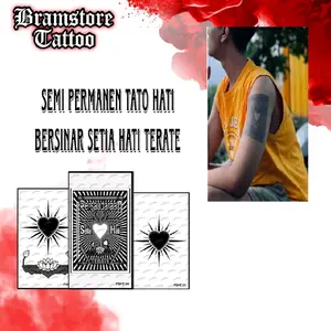 Tato Logo Hati Bersinar Semi Permanen Temporer PSHT semipermanen