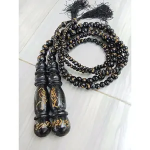 Cambuk Asmaul Husna 99 Butir Cemeti Kayu Walikukun Super - Muslim, Motif, Hitam