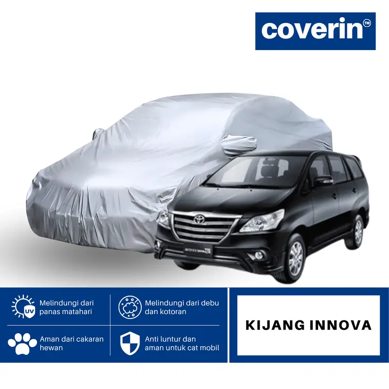 Sarung Mobil Kijang Innova barong Body Cover mobil Polyester silver Car -COVERIN 0