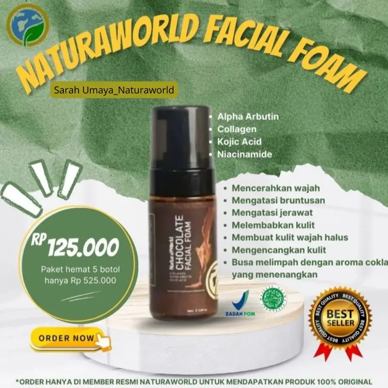100% ORI NATURAWORLD CHOCOLATE FACIAL FOAM 0