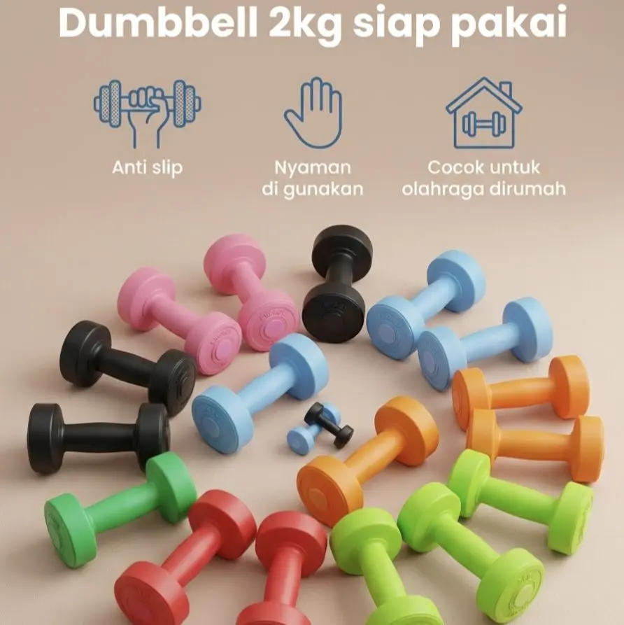 barbel dumbell 2kg (2 biji) SIAP PAKAI