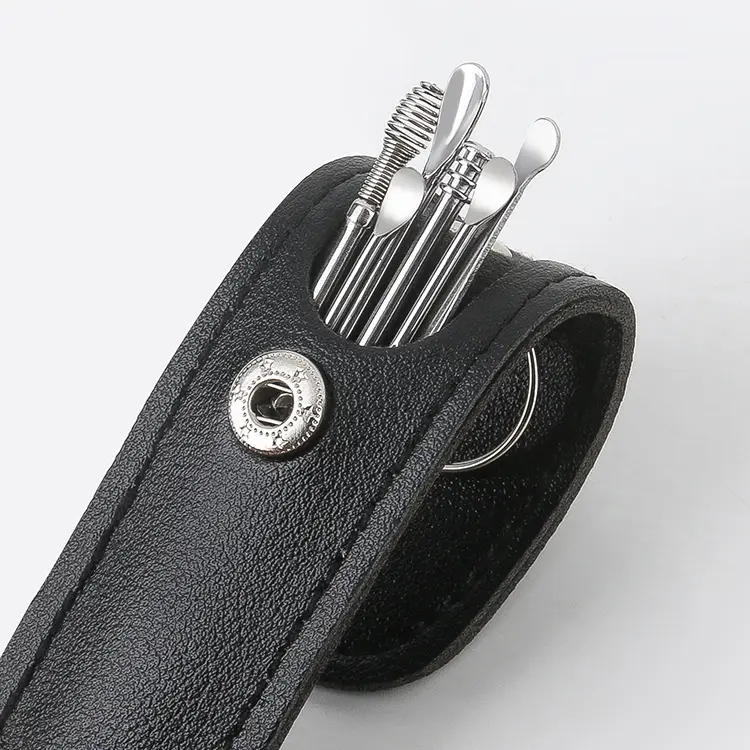 G ( G00029 ) ALAT PEMBERSIH TELINGA SATU SET STAINLESS DENGAN POUCH WARNA LUCU 0