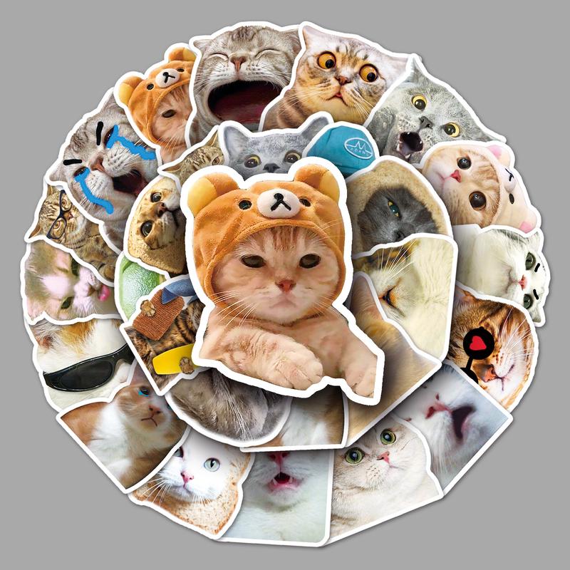 Gói Hình Dán Mèo, 50 Cái, Chất Liệu Vinyl, Hình Dán Chống Thấm Nước, Thích Hợp Cho Máy Tính Xách Tay, Chai Nước, Ván Trượt, Hành Lý, Chống Va Đập Xe Ô Tô, Hình Dán Mèo Dễ Thương, Cho Bé Gái, Trẻ Em Và Thanh Thiếu Niên 0