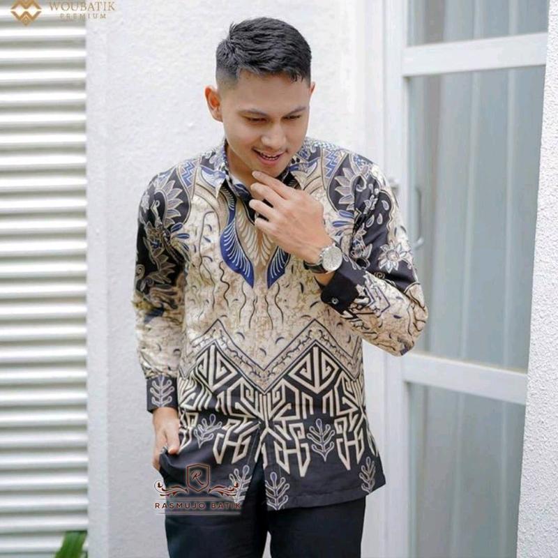 Baju Kemeja Batik Pria Modern Terbaru Batik Pria Kemeja Lengan Panjang Motif Batik 2025 Batik  Pekalongan Katun 5
