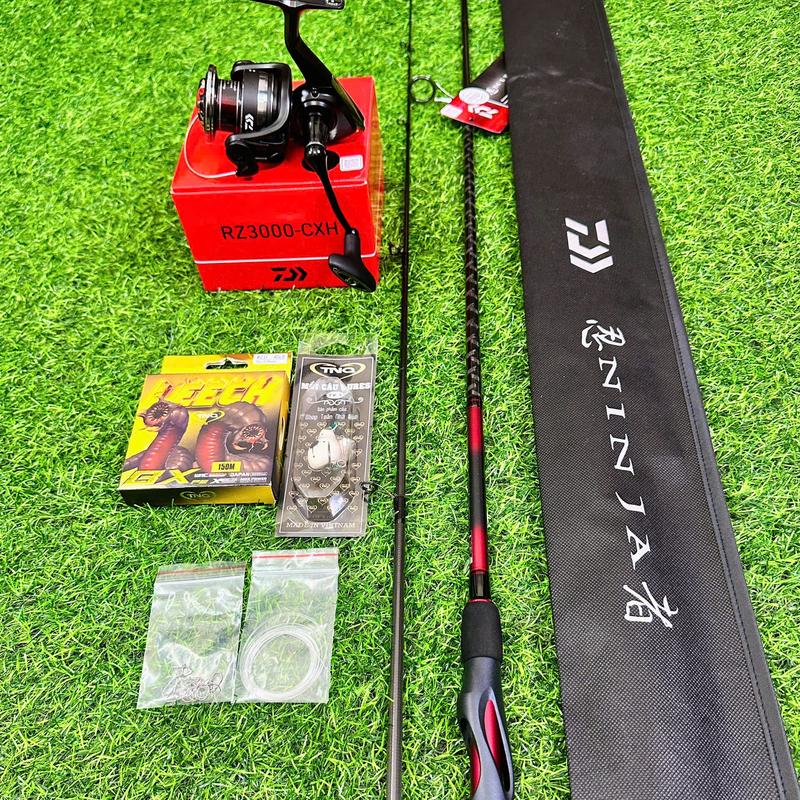 Tặng Dù+Mồi+ Khóa leader Combo Cần Daiwa Ninja + Máy Daiwa RZ bộ chính hãng Daiwa khỏe ,câu lure cần câu lure máy câu đứng