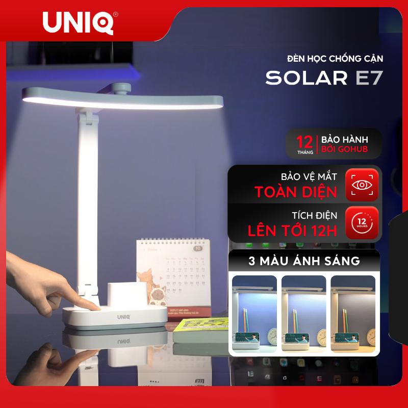  Đèn đọc sách để bàn làm việc UNIQ Solar E7 đèn học chống cận thị tích điện LED bảo vệ mắt cho bé sạc pin 