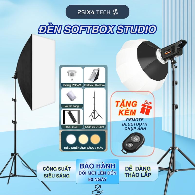 [TẶNG REMOTE CHỤP ẢNH] Đèn Softbox Hỗ Trợ Chụp Ảnh, Quay Phim, Livestream Studio Chuyên Nghiệp Kèm Chân Tripod Cao