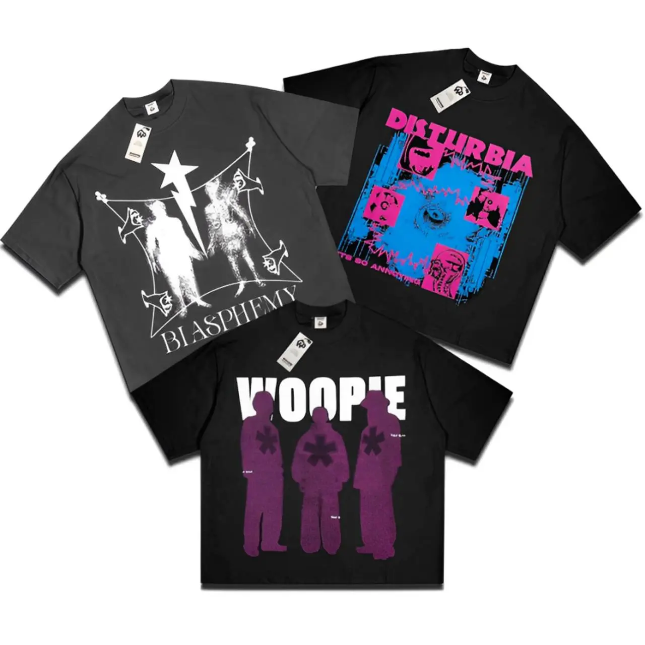 Kaos Boxy Pria Skena Outfits T-shirt Oversize Fit Crop Tee Katun Combed 20s 200gsm Baju Distro Cowok Atasan Keren Lengan Pendek Sablon Woopie Project vintage
