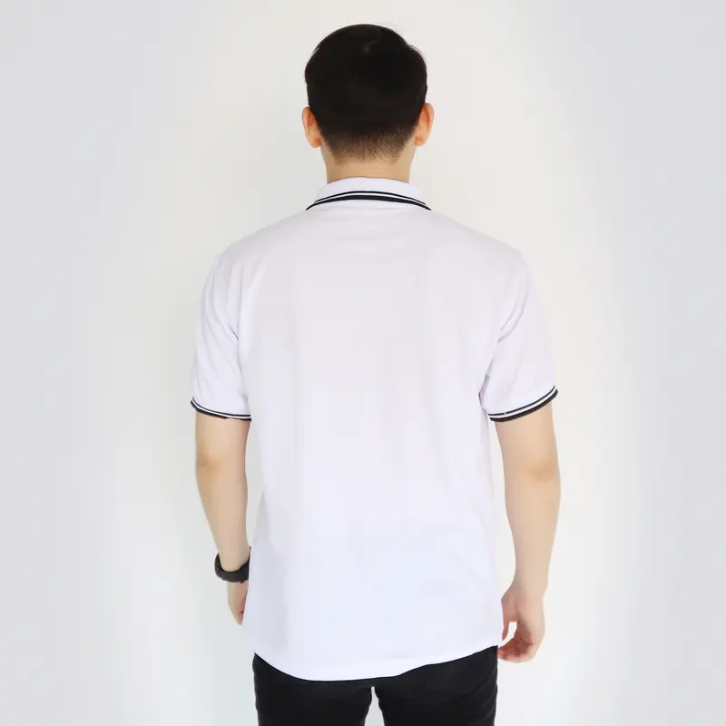 liso wear - Kaos Polo Pria Polos Krem Kerah Stripe Lis Seragam Kerah Katun Pique - Pendek - Baju Distro Casual 3