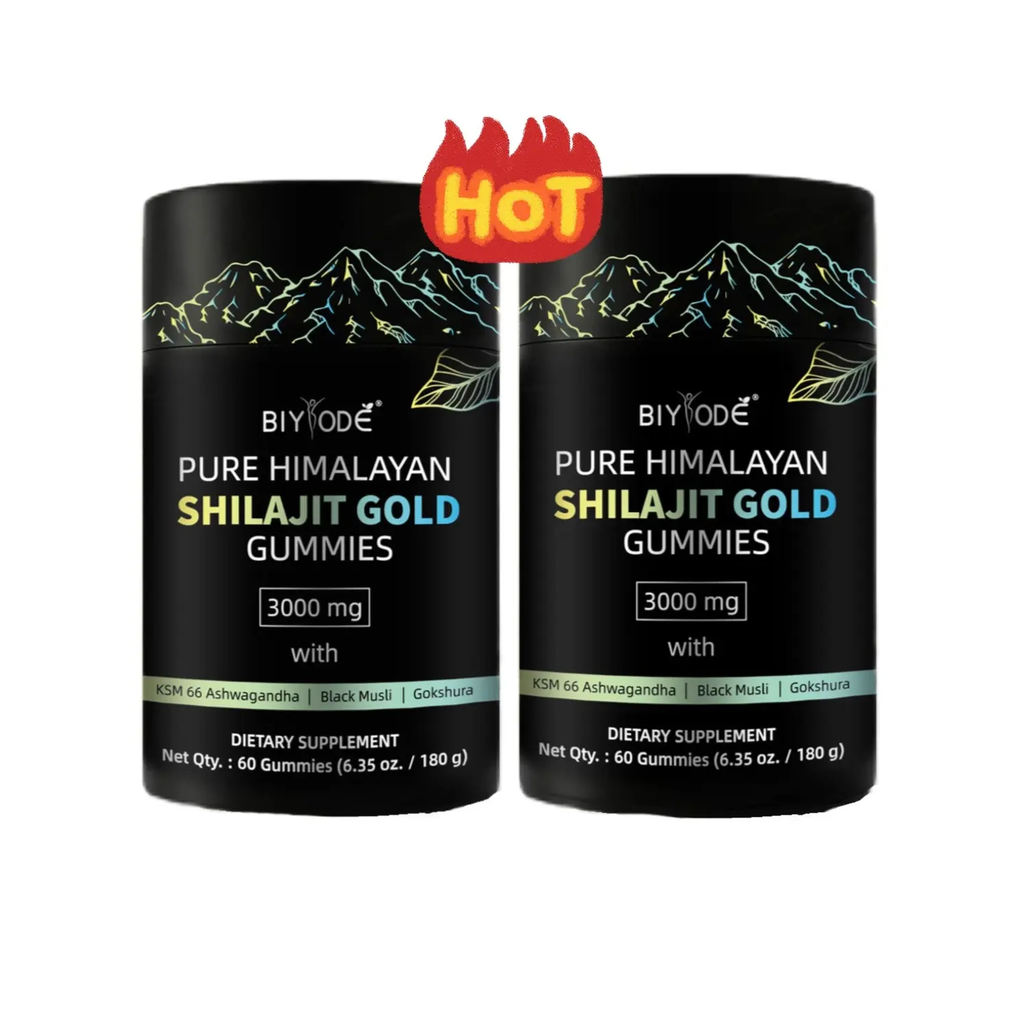 Permen Karet Shilajit Gold Himalaya Murni - KSM 66 Ashwagandha Black Musli Gokshura | Bebas dari Kekejaman, 100% Vegan, Tanpa Perasa Buatan, Bebas Pewangi Food Gummy