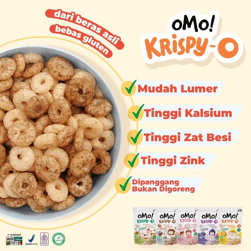 OMO! Krispy - O  15gr - Snack 8 bulan+| Dari beras Asli | cemilan sehat 3