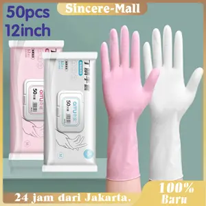 50Pcs Nitrile Gloves Karet Buat Cuci / Sarung Tangan Karet Buat Cuci / Nitrile Gloves