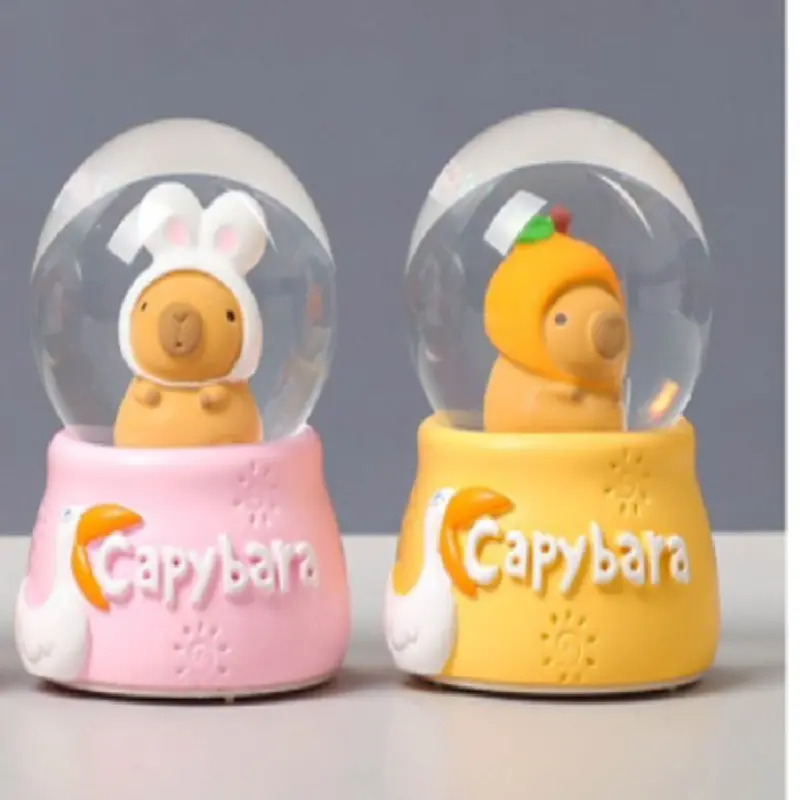 mini snowball princess castle Bola air salju lampu warna warni kastil 6