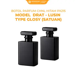 Botol Parfum CHNL Hitam PX215 MODEL DRAT - LUSIN TYPE GLOSY ( SATUAN )
