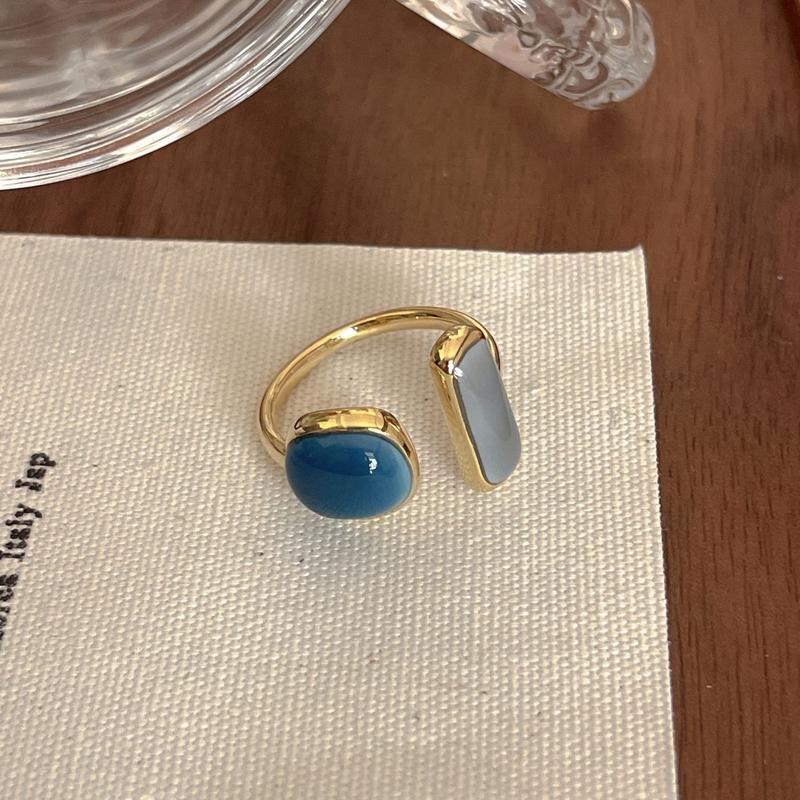 Product Introduction of Colorful Drip Glaze Open Ring For Women 2024 New Fashion Retro Geometric Gold Color Metal Rings Exquisite Jewelry Gifts For Girl 11