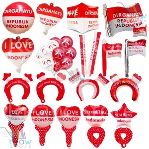 Balon Foil Bendera Merah Putih Hiasan Dekorasi Kemerdekaan 17 Agustus HUT RI DIRGAHAYU Republik Indonesia Aneka Motif