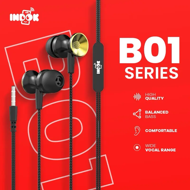 Headset Headphones Indo.k B-01 Stereo Earphone Super Bass