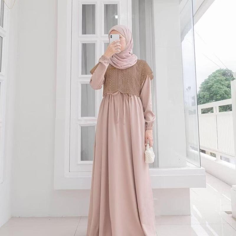 EMMA by STAR 09 STORE Dress Brokat Remaja dgn Tali Pinggang,Cantik,Anggun,& Elegan. 1