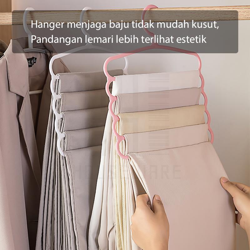Product Introduction of HUGO Gantungan Hanger 5 Susun Serbaguna Gantungan Jilbab Gantungan Celana Baju Pakaian Plastik Multifungsi 38
