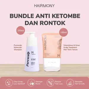 [BUNDLE ANTI KETOMBE & RONTOK] Hairmony Purescalp Molecular Shampoo 250ml + Hairmony Hair Tonic Serum 100ml