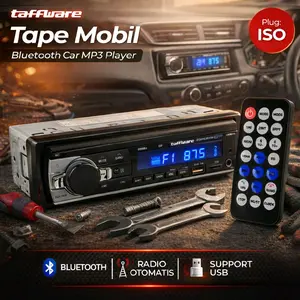 Tape Mobil Bluetooth head unit Single Din Tip mp3 Audio Multifungsi USB MP3 FM Radio AUX card reader universal mobil Car Kabel