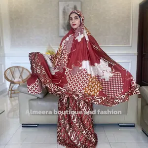 Mukena Aisyah Mukenah Wanita Rayon Mewah Kain Motif