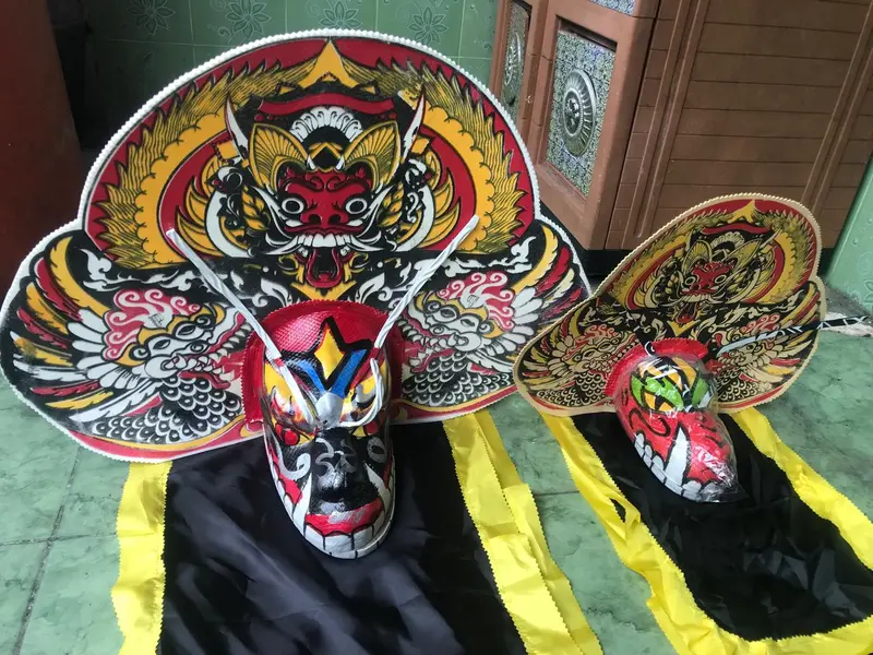 Barongan jumbo devil Leak bali , caplok kayu kemul panjang , mainan tk sd barongan kuda lumping , jaranan , kuda lumping. 3