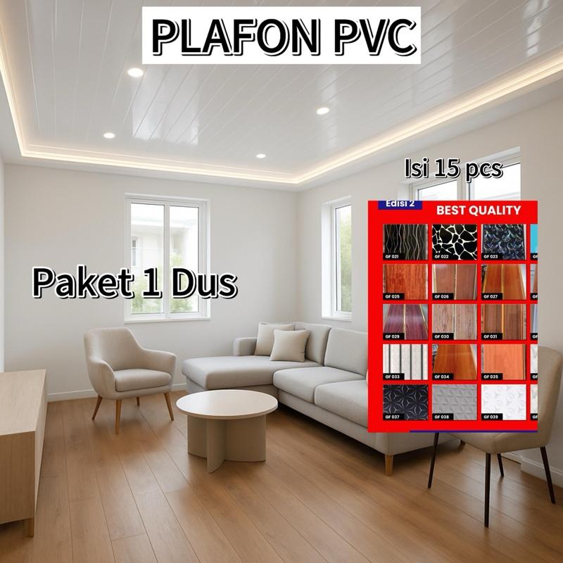 Plafon pvc 3 meter // paket 1 dus // isi 15 pcs Plafon pvc 3 meter // paket 1 dus // isi 15 pcs