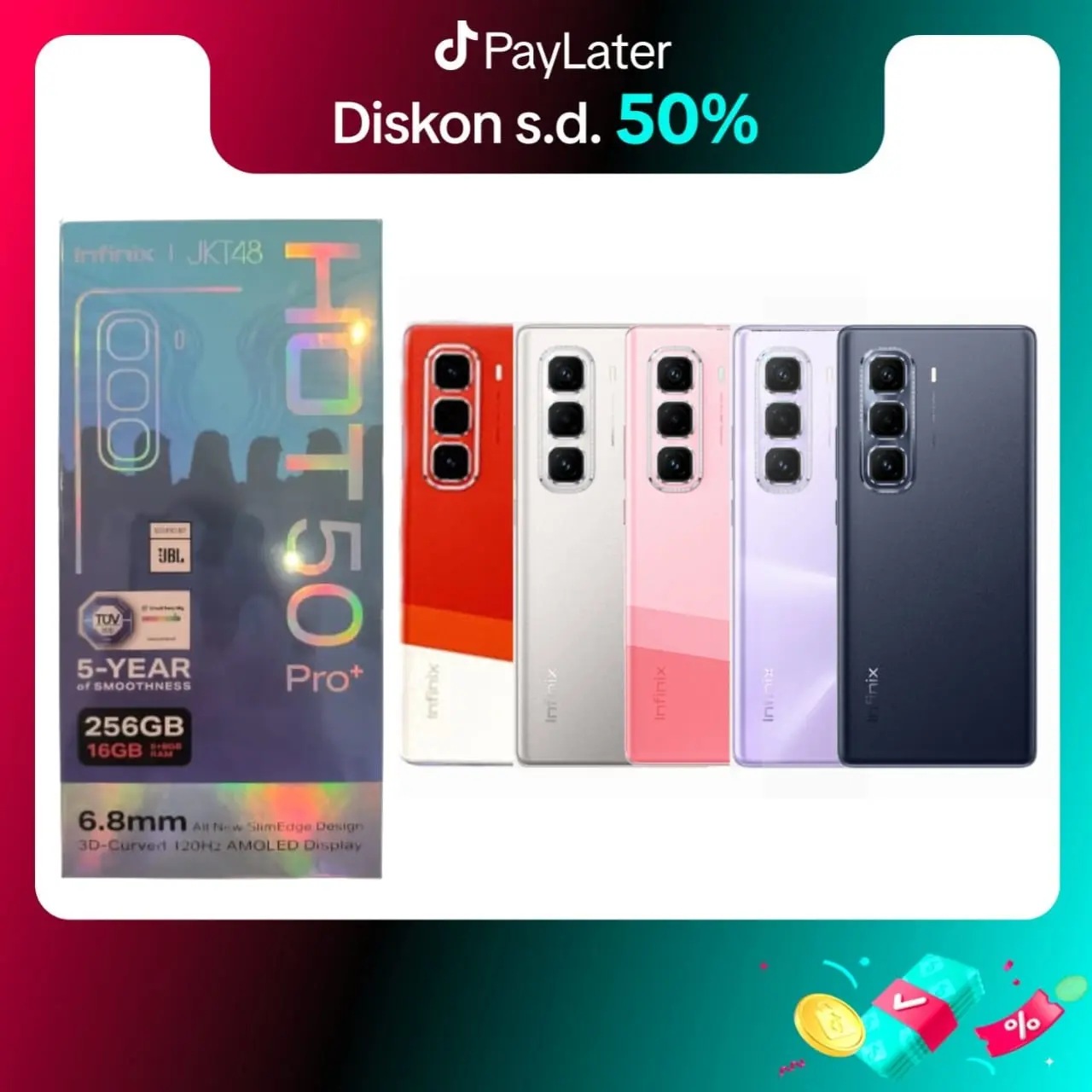 [Live Exclusive] Infinix Hot 50 Pro Plus Pro+ 8/256 Ram 8GB Rom 256GB Garansi Resmi