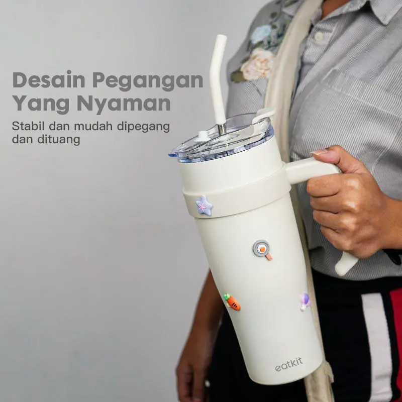 Eatkit Tumbler Stainless Steel 1200ml Mug Tahan Panas Dingin Portable BPA FREE Vacuum 5