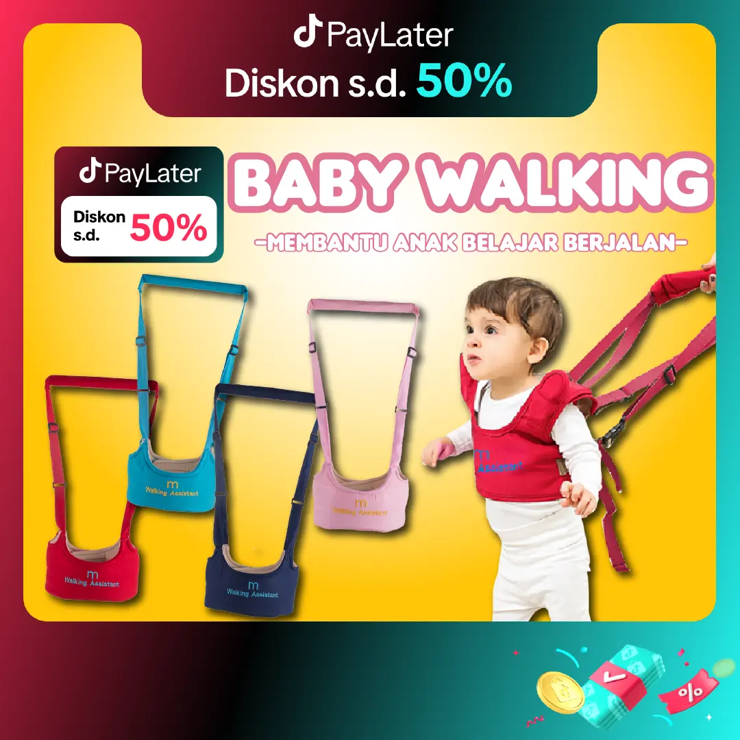 Baby Walking Assistant Baby Walker Belt Sabuk Pengaman Alat Bantu Jalan Bayi Import ORI Murah COD Blue Pink