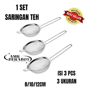 paket 3 pcs Saringan Teh Stainless - Saringan Stenlis Steel