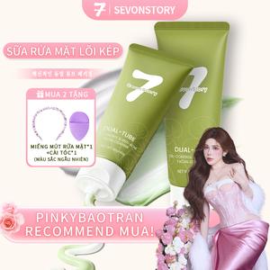 【Giảm mụn 2 trong 1】SevonStory 40g lõi trắng + 40g lõi xanh. Lõi trắng giúp sạch sâu và sáng da; lõi xanh giúp giảm mụn và kiềm dầu. Phù hợp cho da khô có mụn và da dầu. Chiết xuất rau má kèm công nghệ trị mụn được cấp bằng sáng chế từ Hàn Quốc.