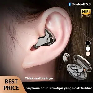 Earphone Bluetooth 5.3 Headphone Tidur Nirkabel Tidur Tak Terlihat Invisible Sleep Wireless Earphone TWS HIFI Stereo Headset Peredam Kebisingan Headset Headphone Tidur Super Tipis Waterproof
