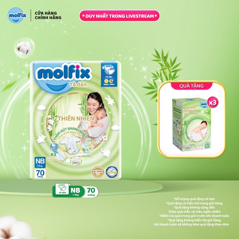 [Bao bì thay đổi theo từng đợt nhập hàng] [Kho SG] Tã/ Bỉm Dán Thiên Nhiên Molfix Jumbo