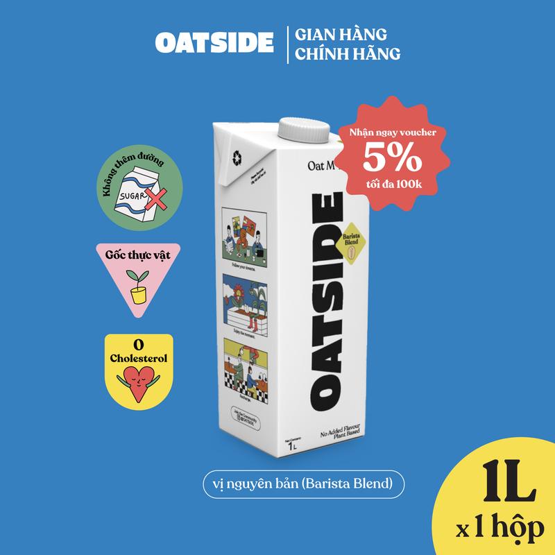 Sữa yến mạch OATSIDE vị nguyên bản Barista Blend 1L - Không lactose Sánh mịn Không chất làm ngọt nhân tạo