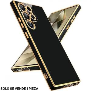 Funda para teléfono de Marco con Chapado de Lujo, Cubierta protectora de color sólido, Accesorios para teléfono compatibles con Samsung Galaxy S25 S24 S23 Ultra Plus Galaxy Note 20 Ultra Galaxy A55 A14 A15 A16 5G, Antigolpes
