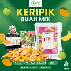Keripik Buah Kering Mix 50GR By Vegeta Mix – Cemilan Sehat Enak Renyah & Rendah Lemak