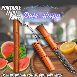 DAFE - Portable fruit knife - Pisau buah UNIK motif bambu / Pisau Dapur / Pisau Daging / Pisau Koki / Pisau koleksi Besi Plastik Kitchenware